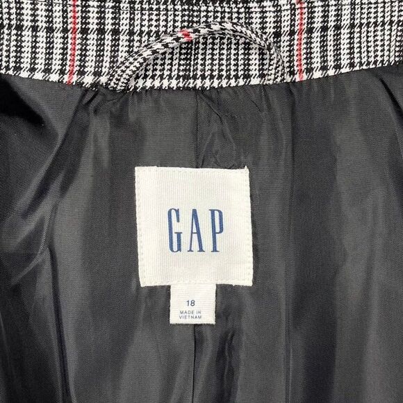 Gap Black Plaid Academy Blazer Jacket Gray 16 XL - Picture 9 of 10